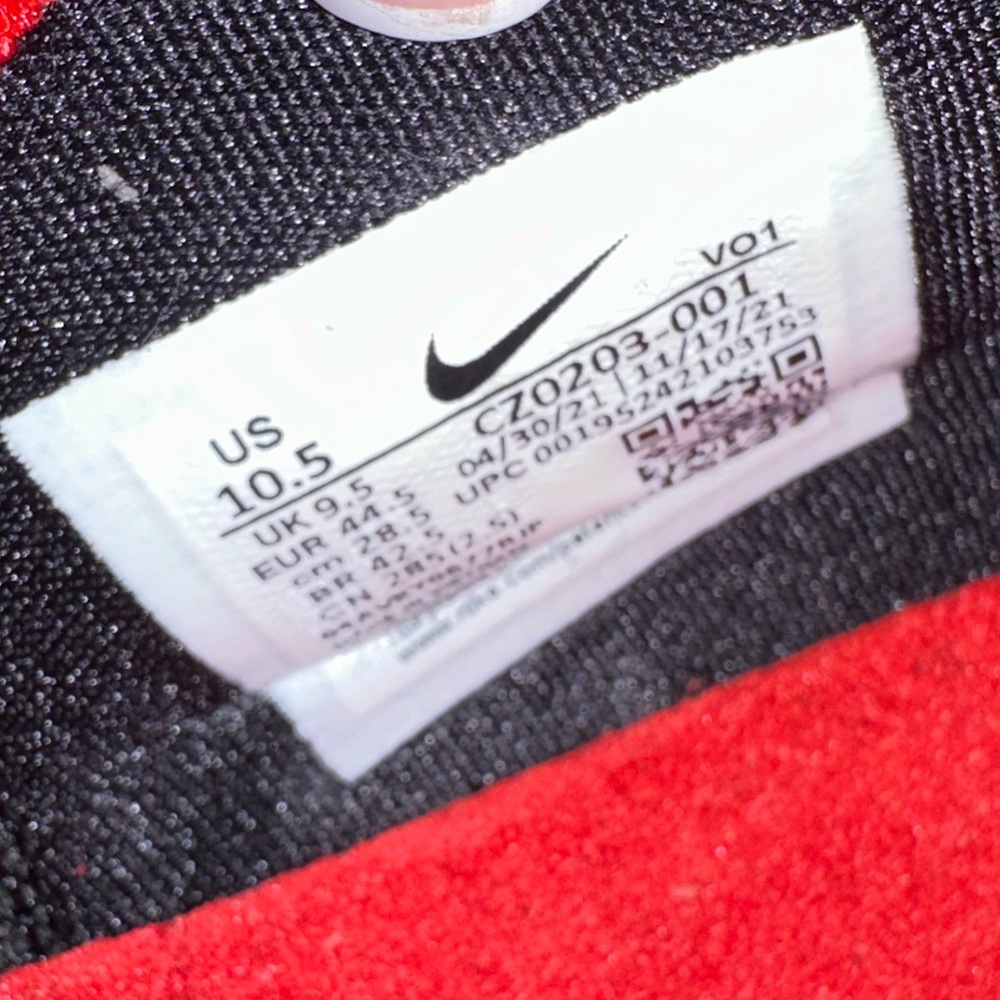 Nike LeBron 19 'Bred' CZ0203-001, Black/Red, Size US 10.5 - Picture 9 of 12